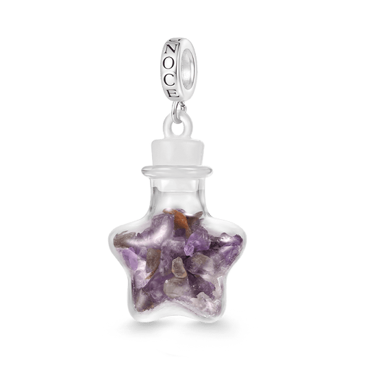 Gnoce Amethyst Crystal Glass Bottle Pendant Dangle Charm_1