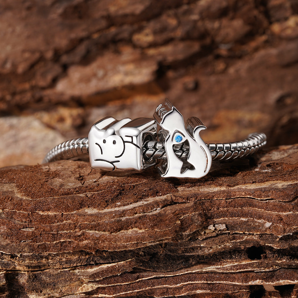 Gnoce Cute Cat Silhouette Birthstone Charm_4