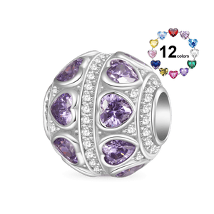 Gnoce Love Yourself Birthstone Charm Platinum-plated Silver Blend_1