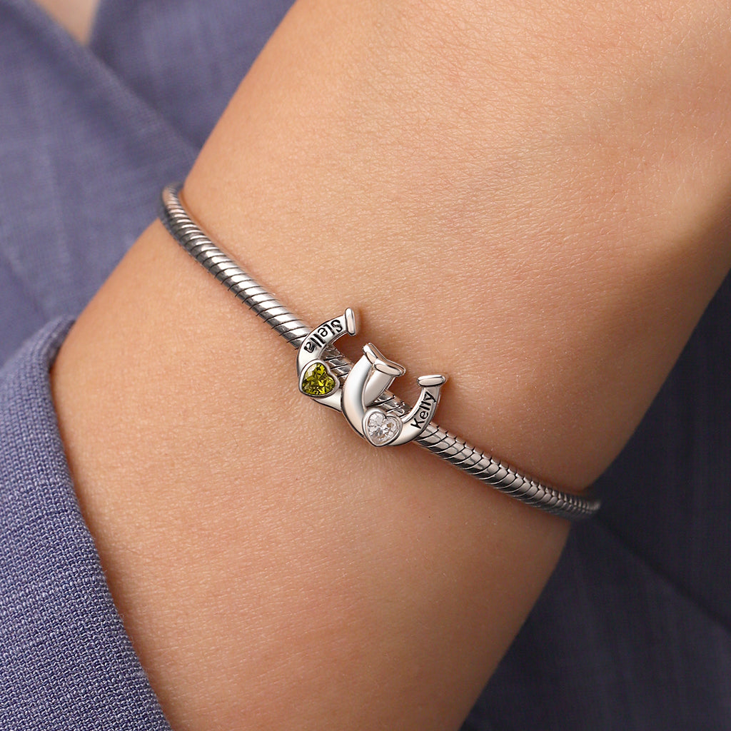 Gnoce Double Horseshoe Personalized Charm_7