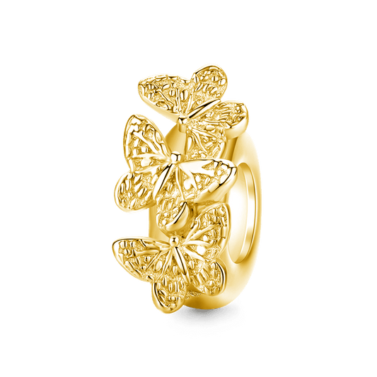 Gnoce 18k Gold Plated Dancing Butterflies Stopper Charm_1