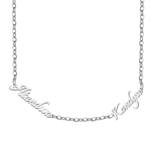 Gnoce Friendship Best Friends Personalized 2 Name Plate Necklace_1