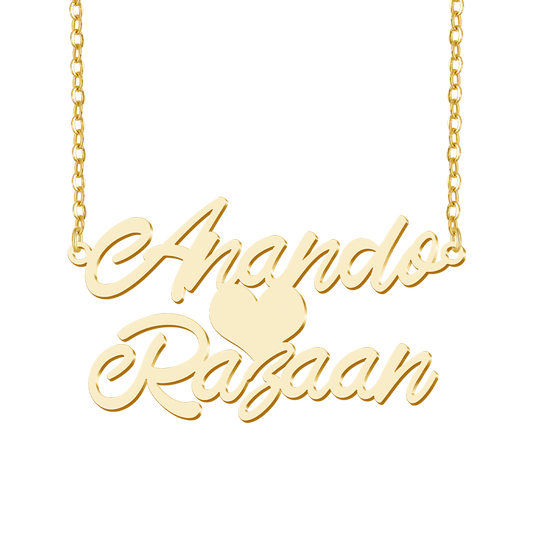 Gnoce Personalized Double Couples' Names Love Necklace_1