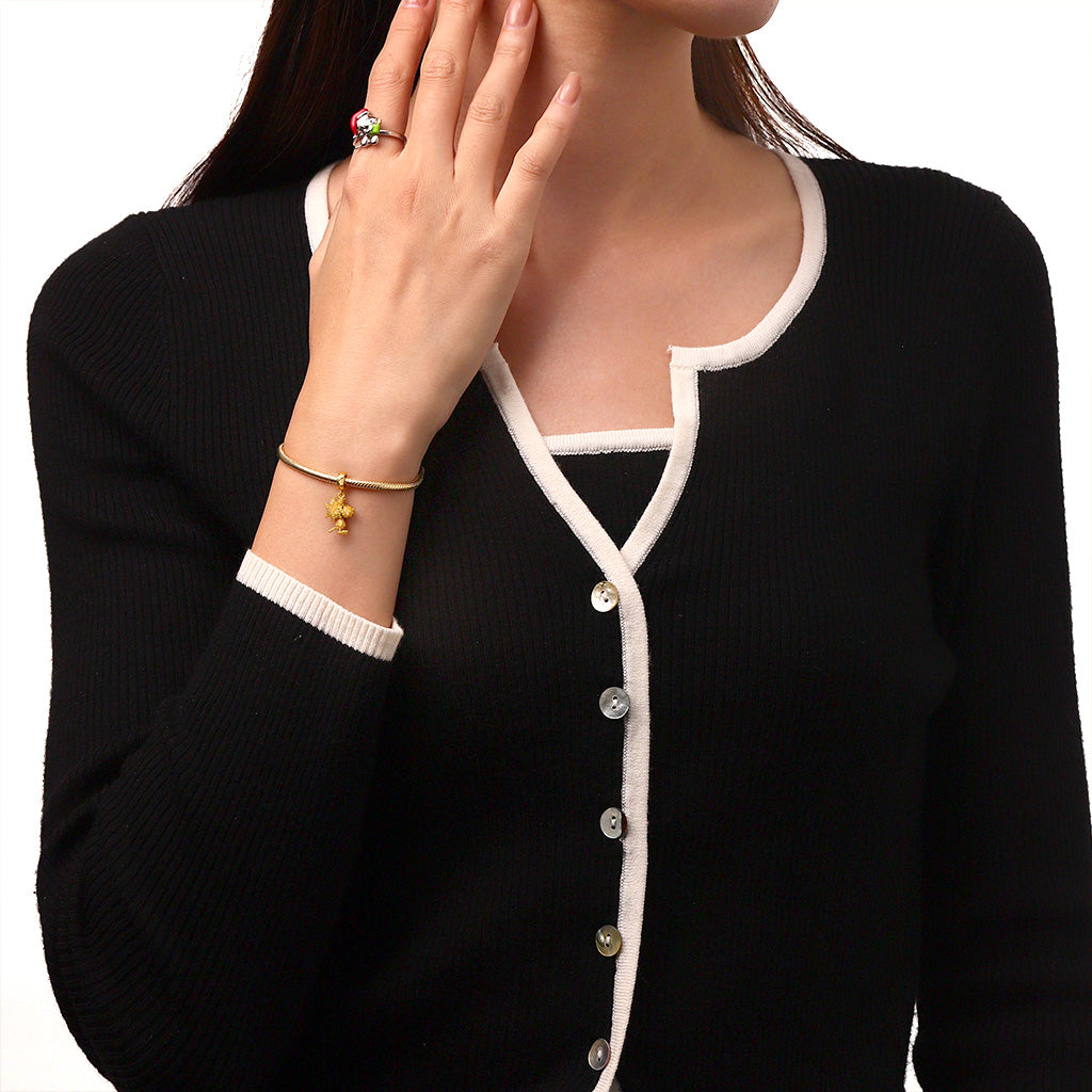 Gnoce Peanuts Woodstock Pave Diamond Pendant Dangle Charm_6