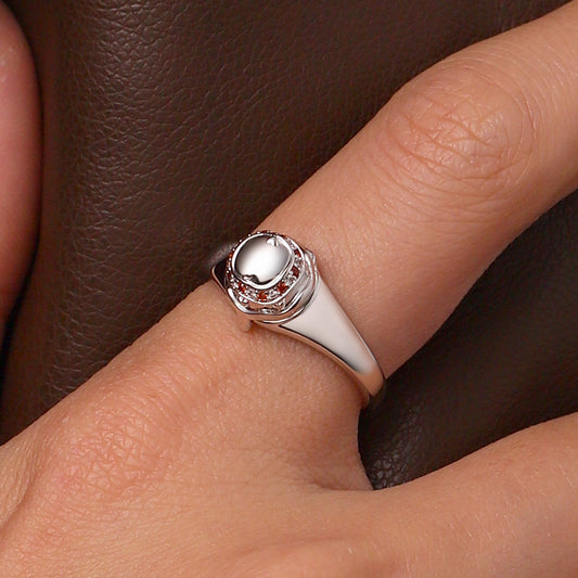 Gnoce Easter Openable Egg Signet Ring Platinum-plated Silver Blend_7