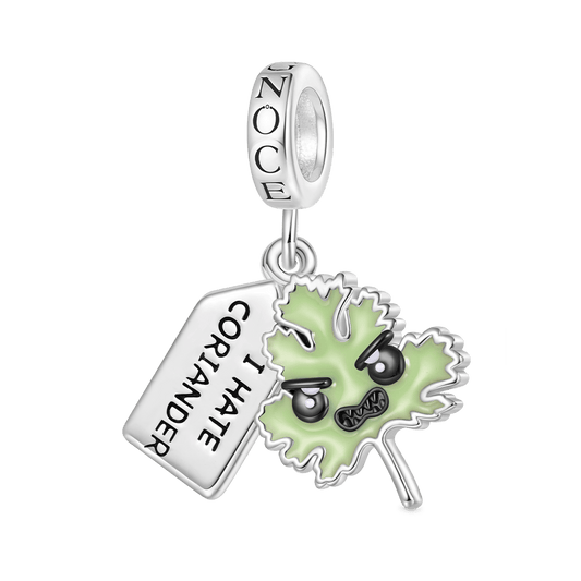 Gnoce 'I HATE CORIANDER' Angry Coriander Pendant Dangle Charm_1