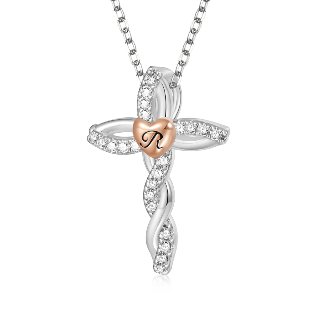 Gnoce Retro Diamonds Cross Necklace_1