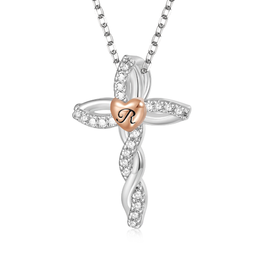 Gnoce Retro Diamonds Cross Necklace_1