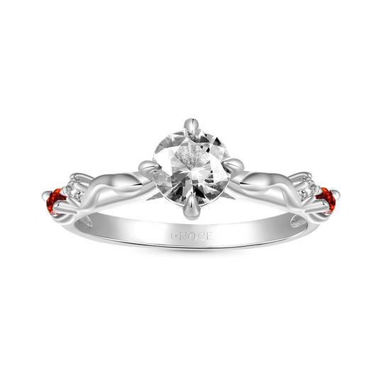Gnoce Snake Hug White Ring Platinum-plated Silver Blend_1