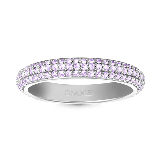 Gnoce Amethyst Petit Signature Pavé Band Ring_1