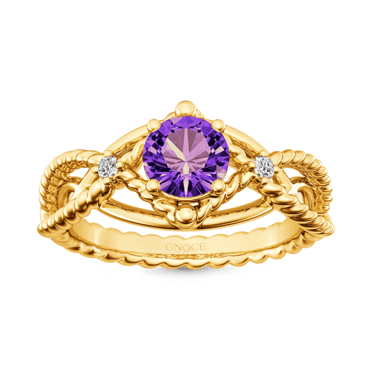Gnoce Amethyst Crossover Ring_1