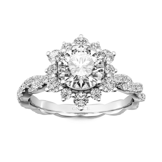 Gnoce Round Cut Cluster Twisted Engagement Ring_1