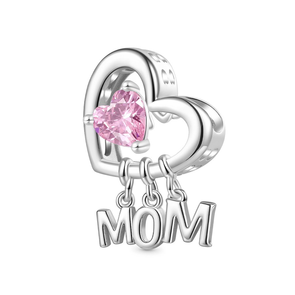 Gnoce Mother's Day Love Heart Birthstone Charm_2