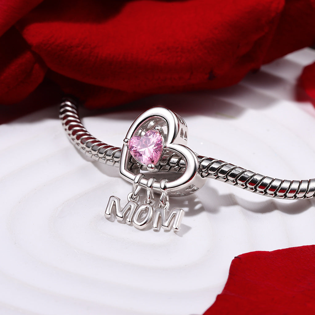 Gnoce Mother's Day Love Heart Birthstone Charm_4