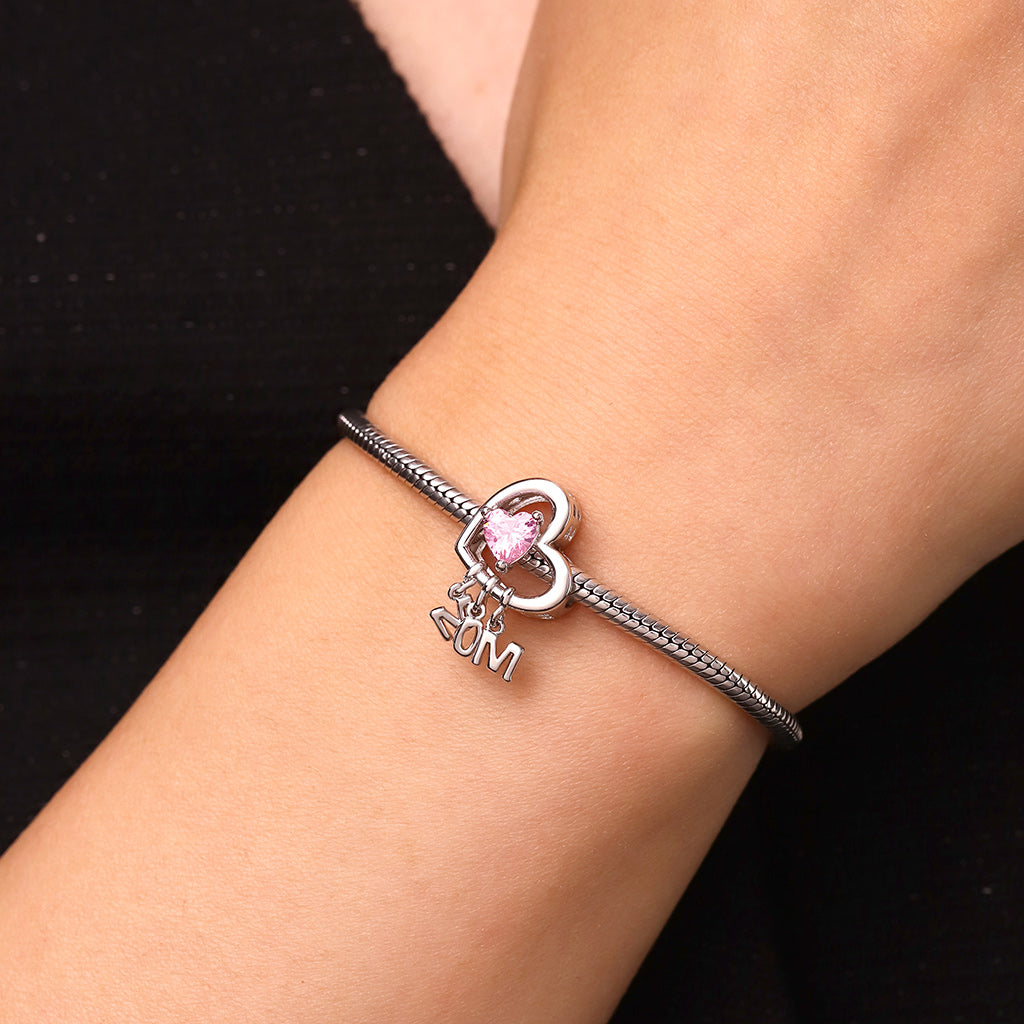 Gnoce Mother's Day Love Heart Birthstone Charm_6