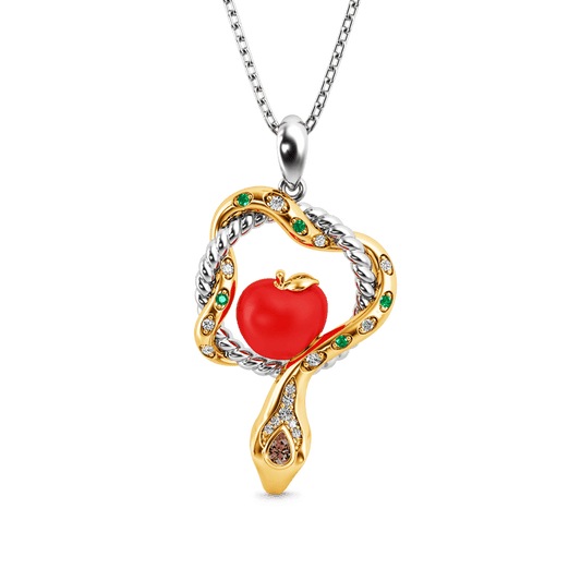 Gnoce Serpent and Forbidden Fruit Necklace Platinum-plated Silver Blend_1