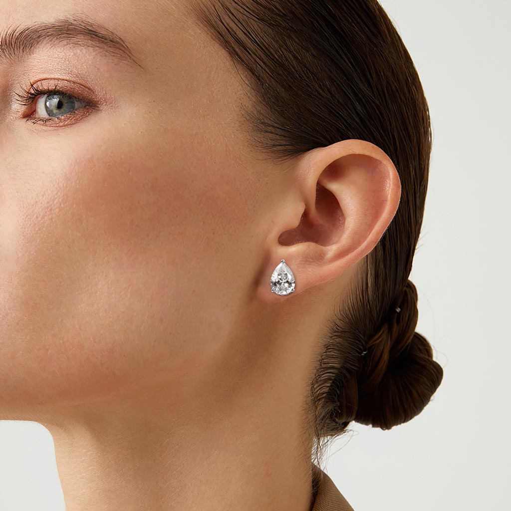 Gnoce Pear Cut Twisted Rope Studs Earrings_4