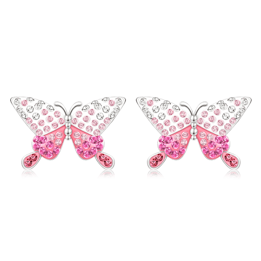 Gnoce Gradient Butterfly Earrings Platinum-plated Silver Blend_1