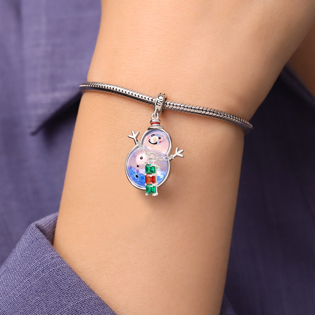 Gnoce Christmas Snowman Glow-in-the-Dark Quicksand Pendant Dangle Charm_7