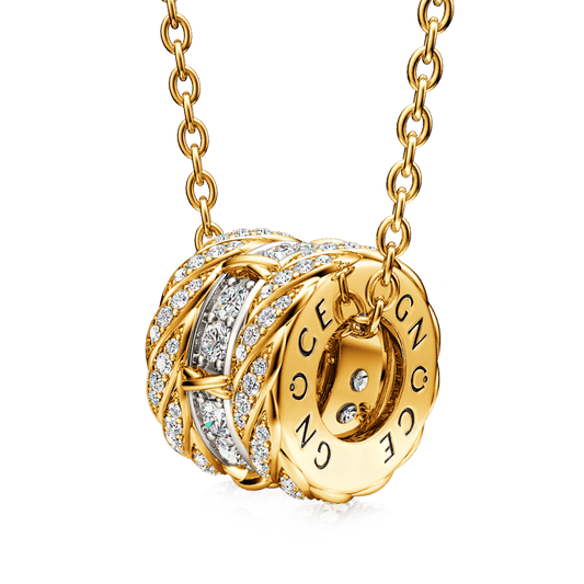 Gnoce X-unknow Paved Twisted Drum Necklace_1