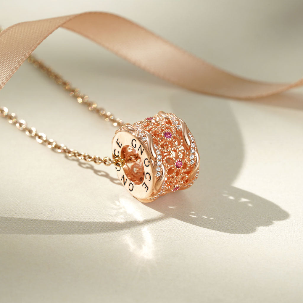 Gnoce Flower Vintage Infinity Drum Necklace_3