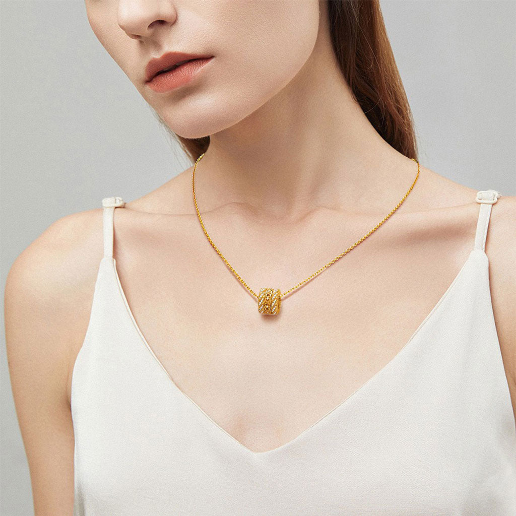 Gnoce Interlocking Love Drum Pendant Necklace_4