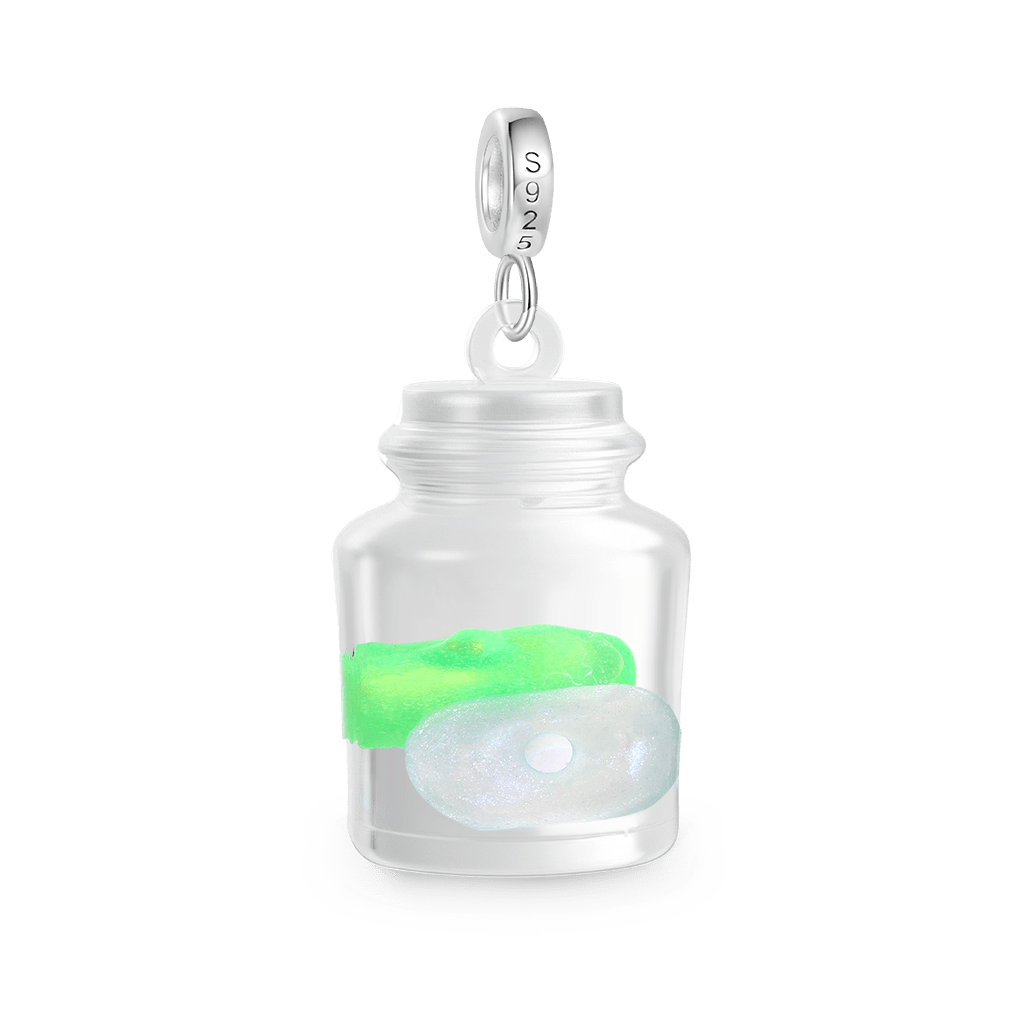 Gnoce Glow-in-the-Dark Ghost Glass Bottle Pendant Dangle Charm_3