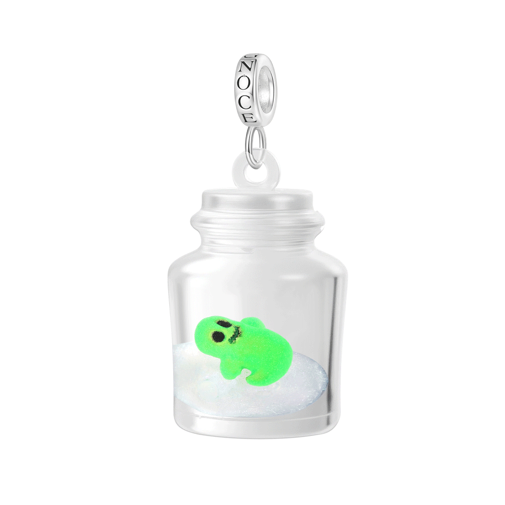 Gnoce Glow-in-the-Dark Ghost Glass Bottle Pendant Dangle Charm_1