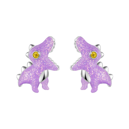 Gnoce Tyrannosaurus Dinosaur Glow-in-the-Dark Earrings Platinum-plated Silver Blend_1