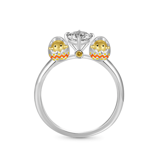 Gnoce Easter Egg Shell Hug White Diamond Ring_1