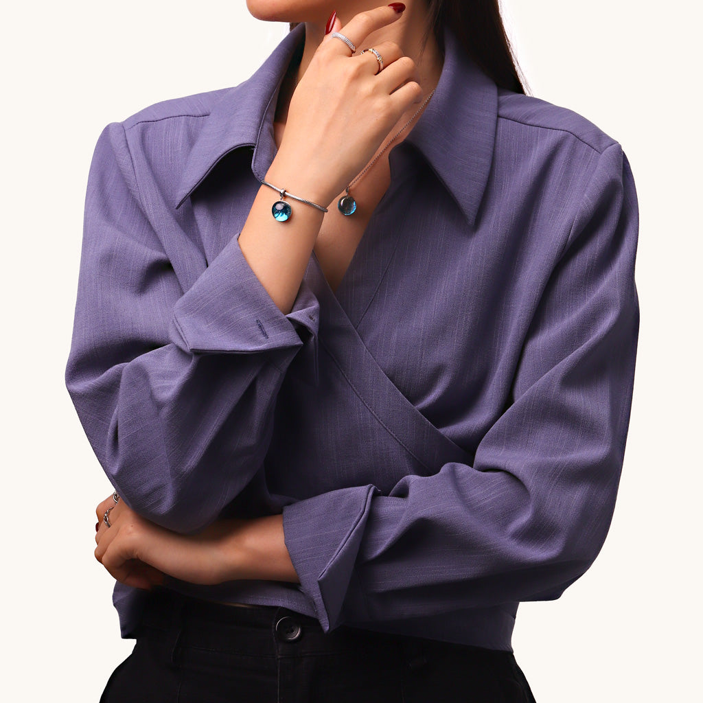 Gnoce Initial Letter Sea Glass Projection Pendant Dangle Charm_5