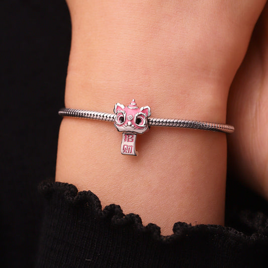 Gnoce Lucky Pink Lion Dance Charm_5