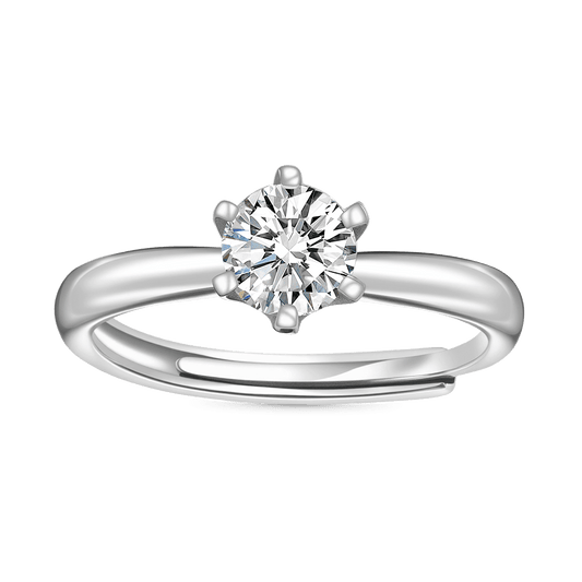 Gnoce Classic 1Ct Round Halo 925S & VVS Moissanite Engagement Ring_1