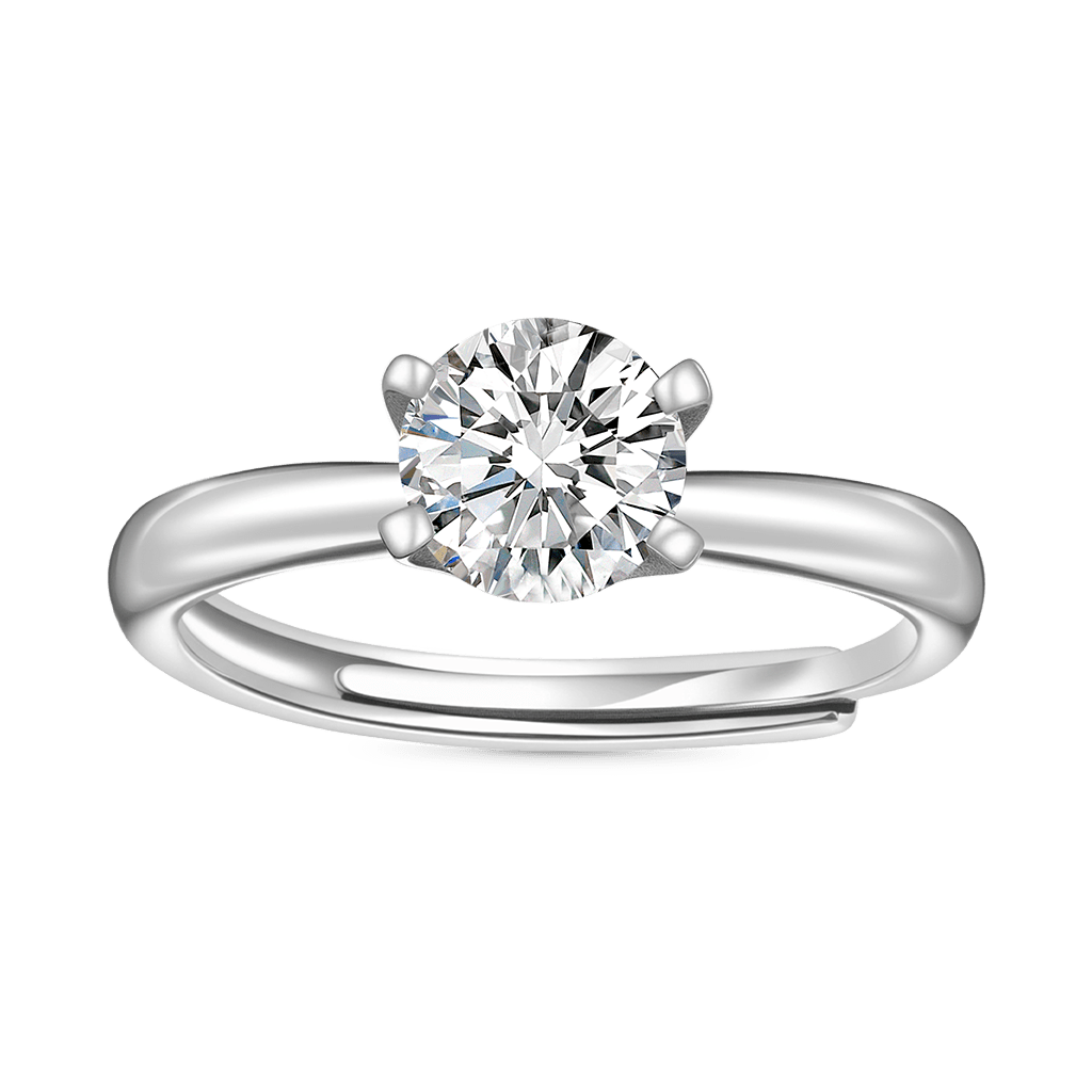 Gnoce 1CT Round Brilliant 925S & VVS Moissanite Engagement Ring_1