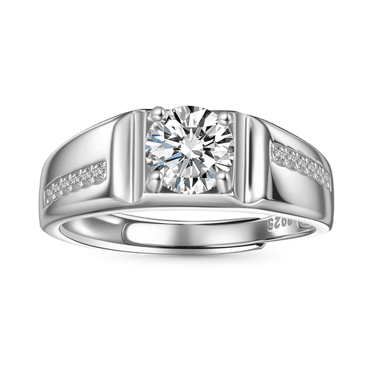 Gnoce Luxury 1Ct D Color VVS Moissanite Men Wedding Ring_1