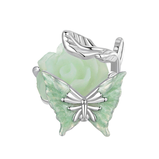 Gnoce Spring Glow-in-the-Dark Green Rose Butterfly Charm_1