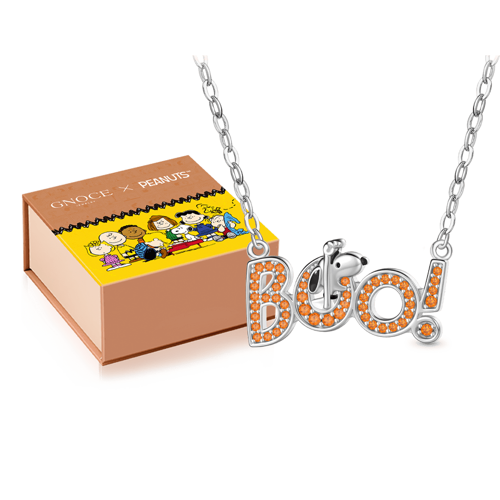 Gnoce Peanuts Halloween Snoopy BOO Necklace_3