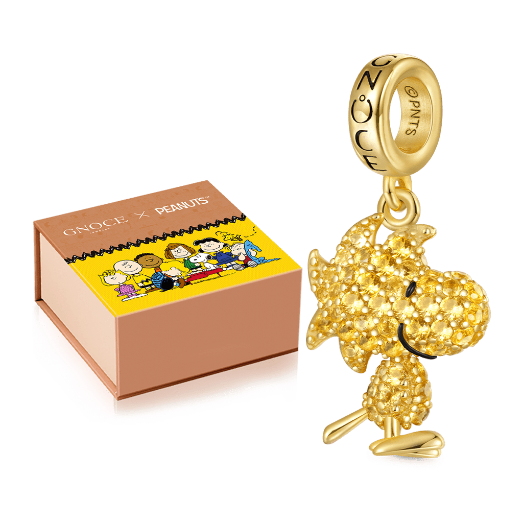 Gnoce Peanuts Woodstock Pave Diamond Pendant Dangle Charm_2