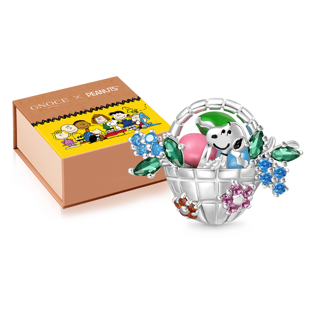 Gnoce Peanuts Snoopy Easter Eggs Basket Charm_2