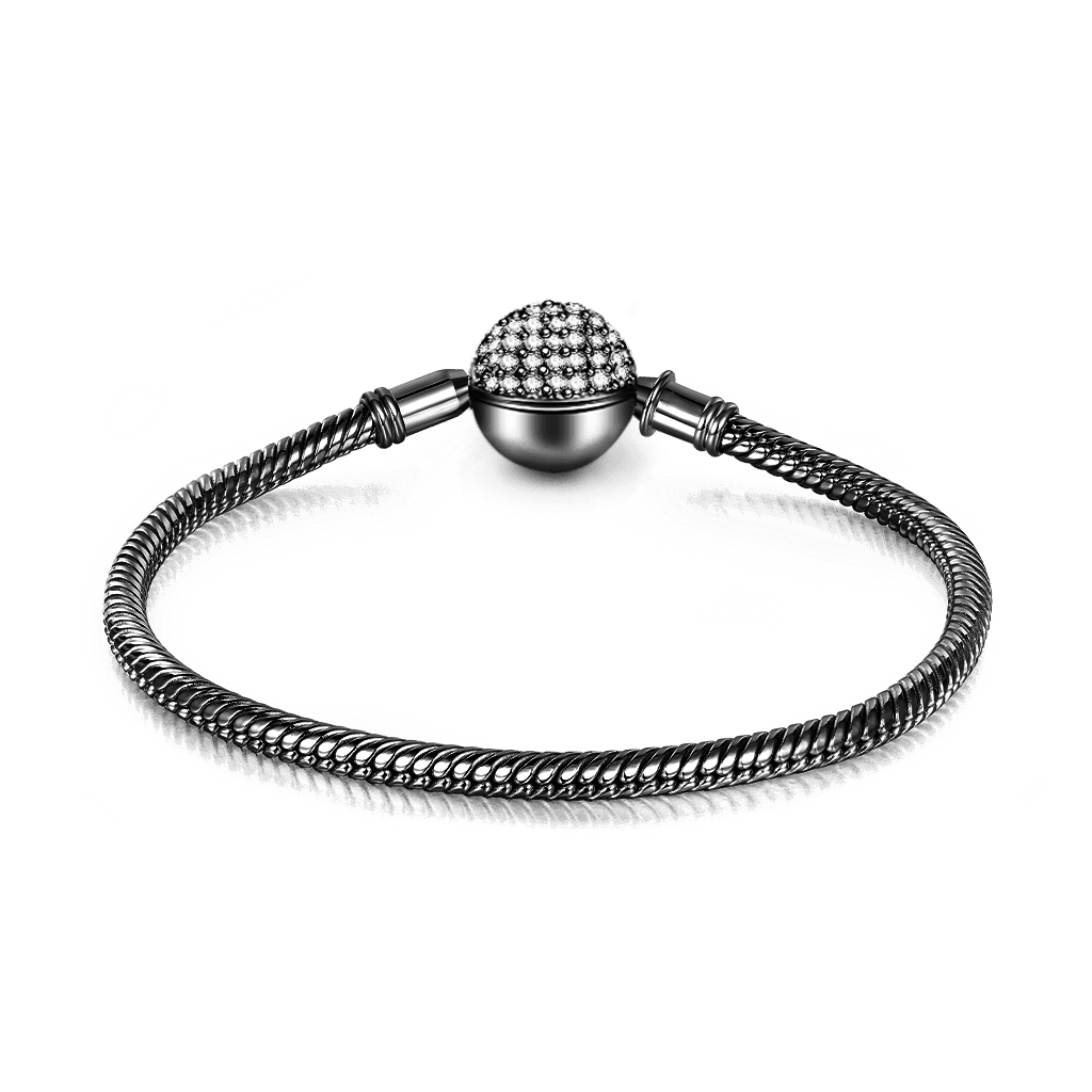 Gnoce Black Crystal Round Shape Bracelet_2