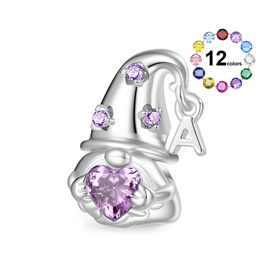 Gnoce Sweet Gnome Embraces Birthstone Heart Charm_1