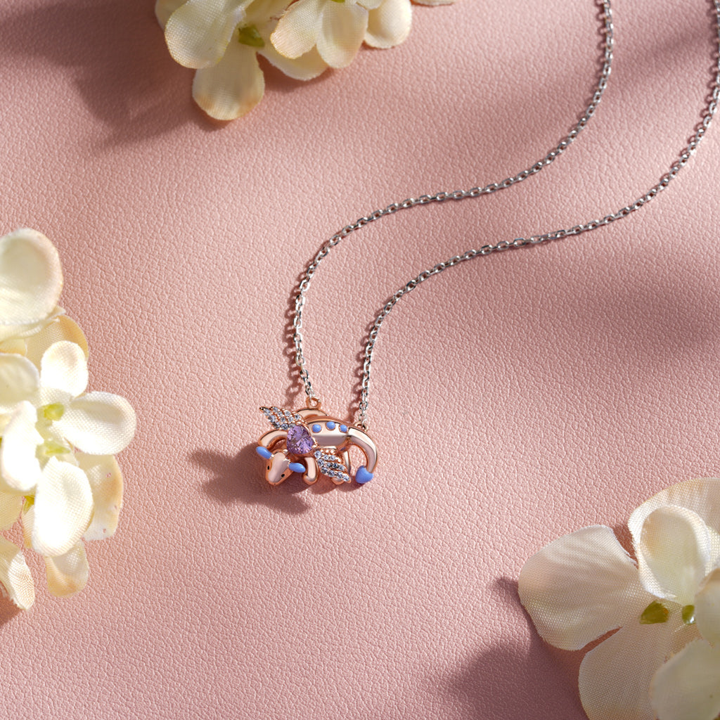 Gnoce Fun Persimmon Dragon Necklace Platinum-plated Silver Blend_3