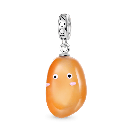 Gnoce Natural Orange Color Rain Flower Stone Pendant Dangle Charm_1