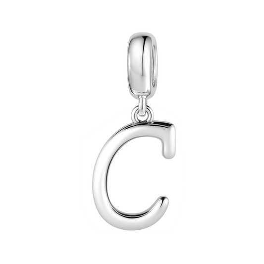 Gnoce "Choice，Chance，Change" Letter C 925 Sterling Silver Dangling Charm Great for Bracelet, Choker, Necklace_1