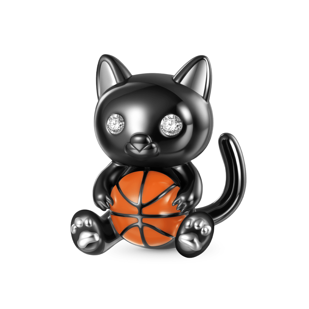 Gnoce Halloween Black Cat Embrace Basketball Charm_1