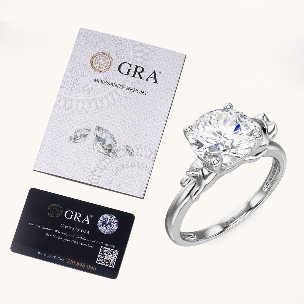 Gnoce Hippo Embraces Moissanite Round Cut Ring_6