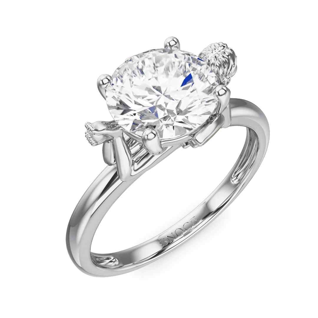 Gnoce Forest Elves Embraces Moissanite Round Cut Glow-in-the-Dark Ring_3