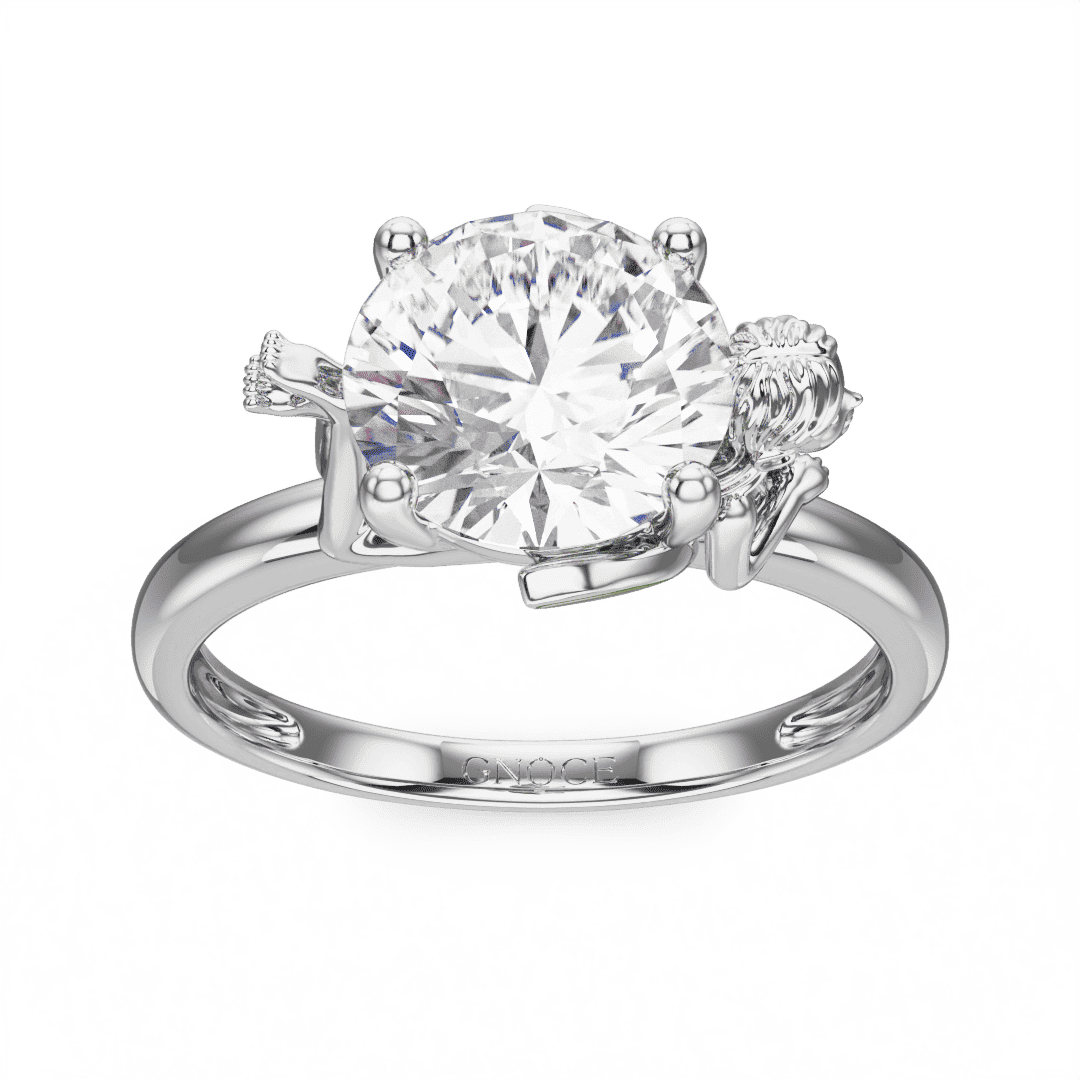 Gnoce Forest Elves Embraces Moissanite Round Cut Glow-in-the-Dark Ring_2