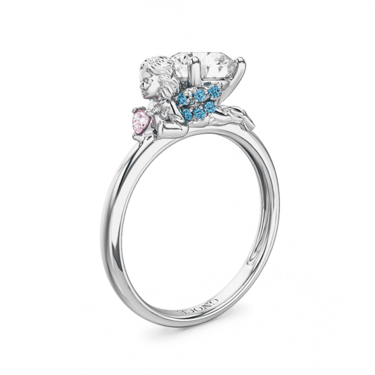 Gnoce Angel Embraces Moissanite Round Cut Ring_1