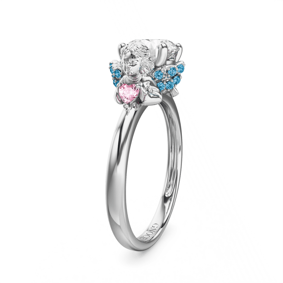 Gnoce Angel Embraces Moissanite Round Cut Ring_4